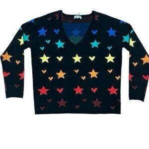 525 America‎ Black Sweater with Blue Star Sz L